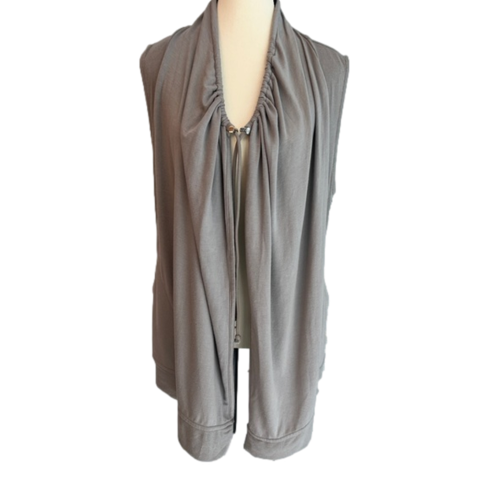 Athleta gray Waterfall open front cardigan with ties, size S EUC